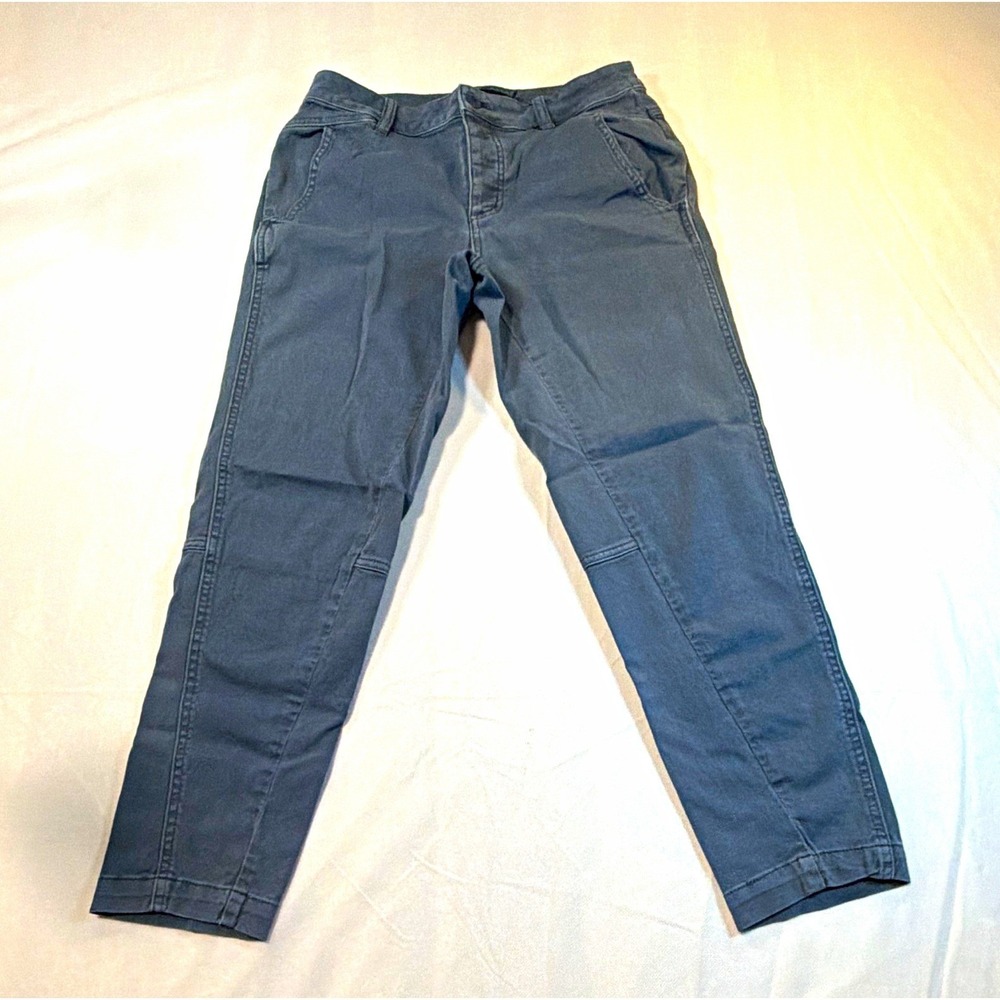 prAna Halle Blue Twill Cotton Stretch Slim Tapered Pants Women Size 2 RN124977